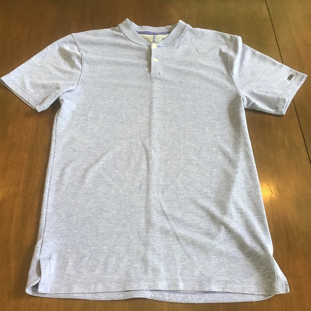 Nike AeroReact Tiger Woods Golf Polo Purple Blue Blade Collar TW Shirt S LOGO